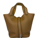 Hermes Brown Taurillon Clemence Leather Picotin 18 Lock Handbag 2021