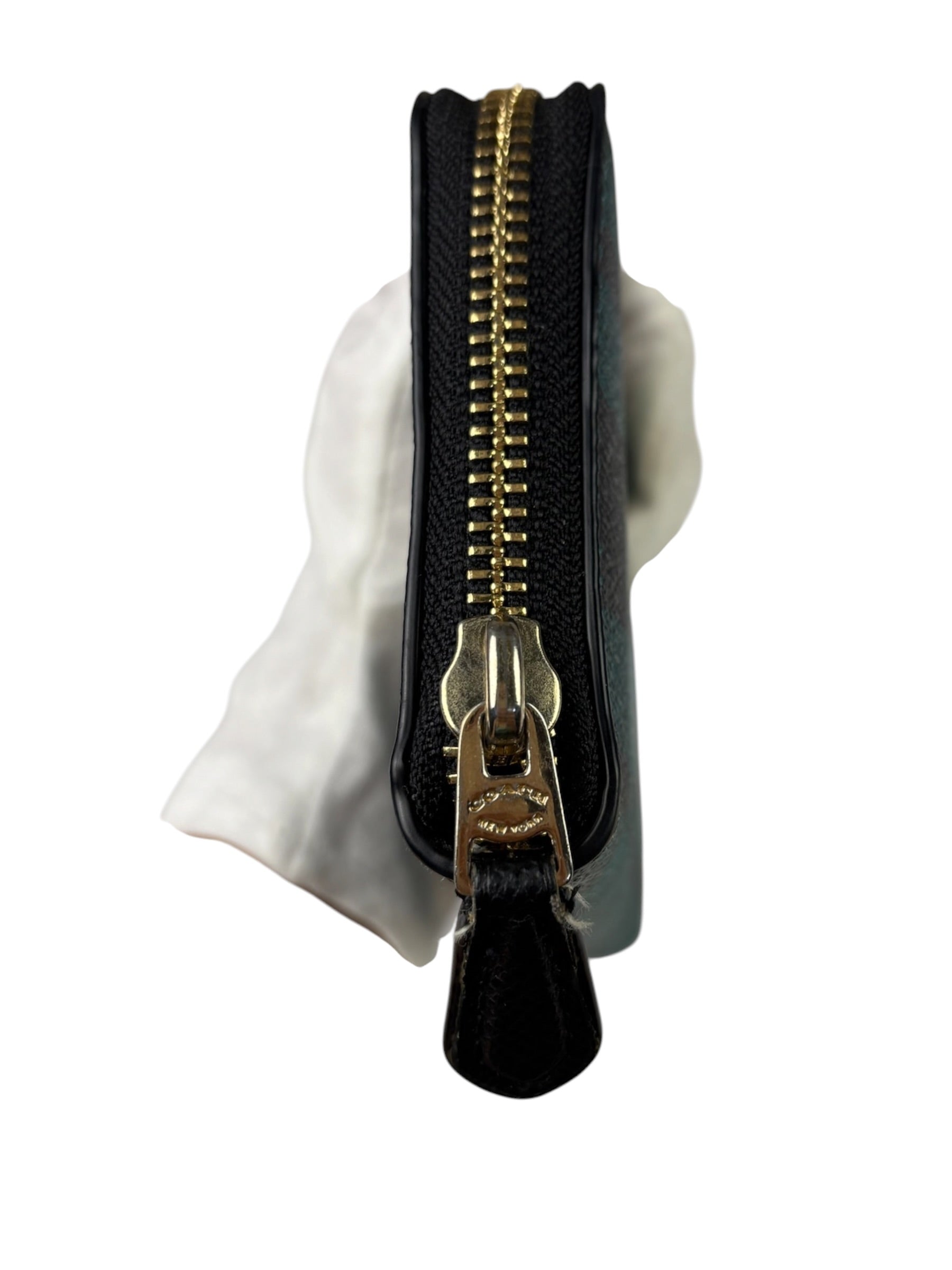 Coach Green Leather Zip-Around Long Wallet