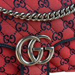 Gucci GG Red Marmont Flap Chain Shoulder Bag