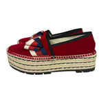 Gucci Red Velvet Pilar Platform Espadrilles