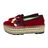 Gucci Red Velvet Pilar Platform Espadrilles