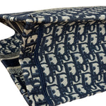 Christian Dior Navy Ecru Oblique Small Book Tote