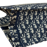Christian Dior Navy Ecru Oblique Small Book Tote