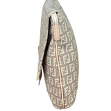 Fendi Pastel Pink Leather Trim Zucca Flap Vitello Tube Messenger Bag