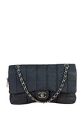 Chanel Black Nylon Chocolate Bar Flap Bag 2002