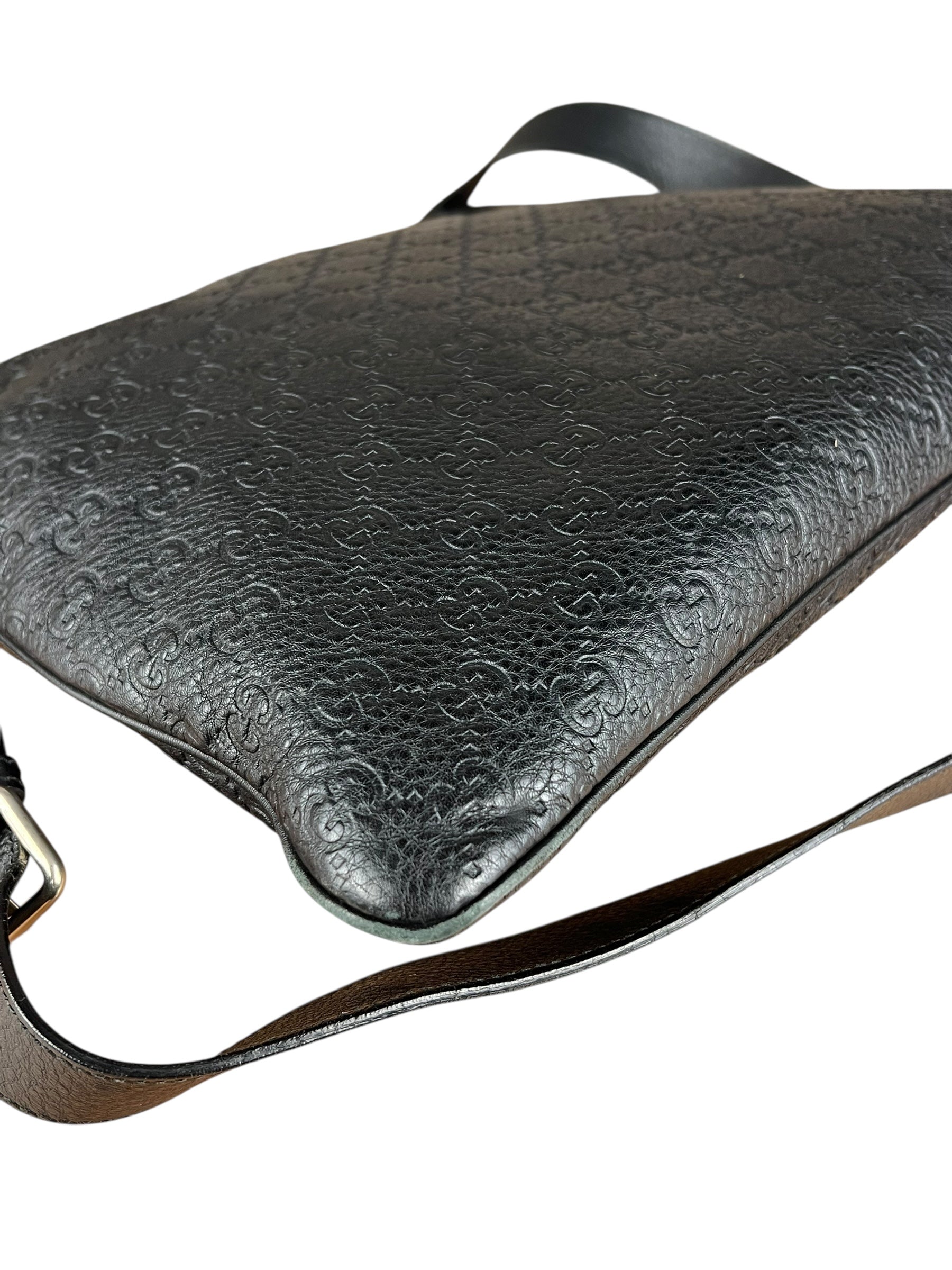 Gucci GG Black Leather Crossbody Bag