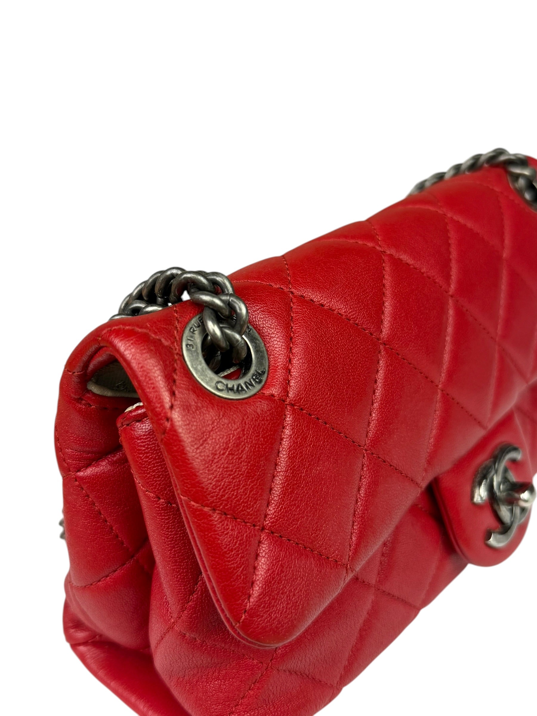 Chanel Striking Red Quilted Rocks Small Flap Bag 2014