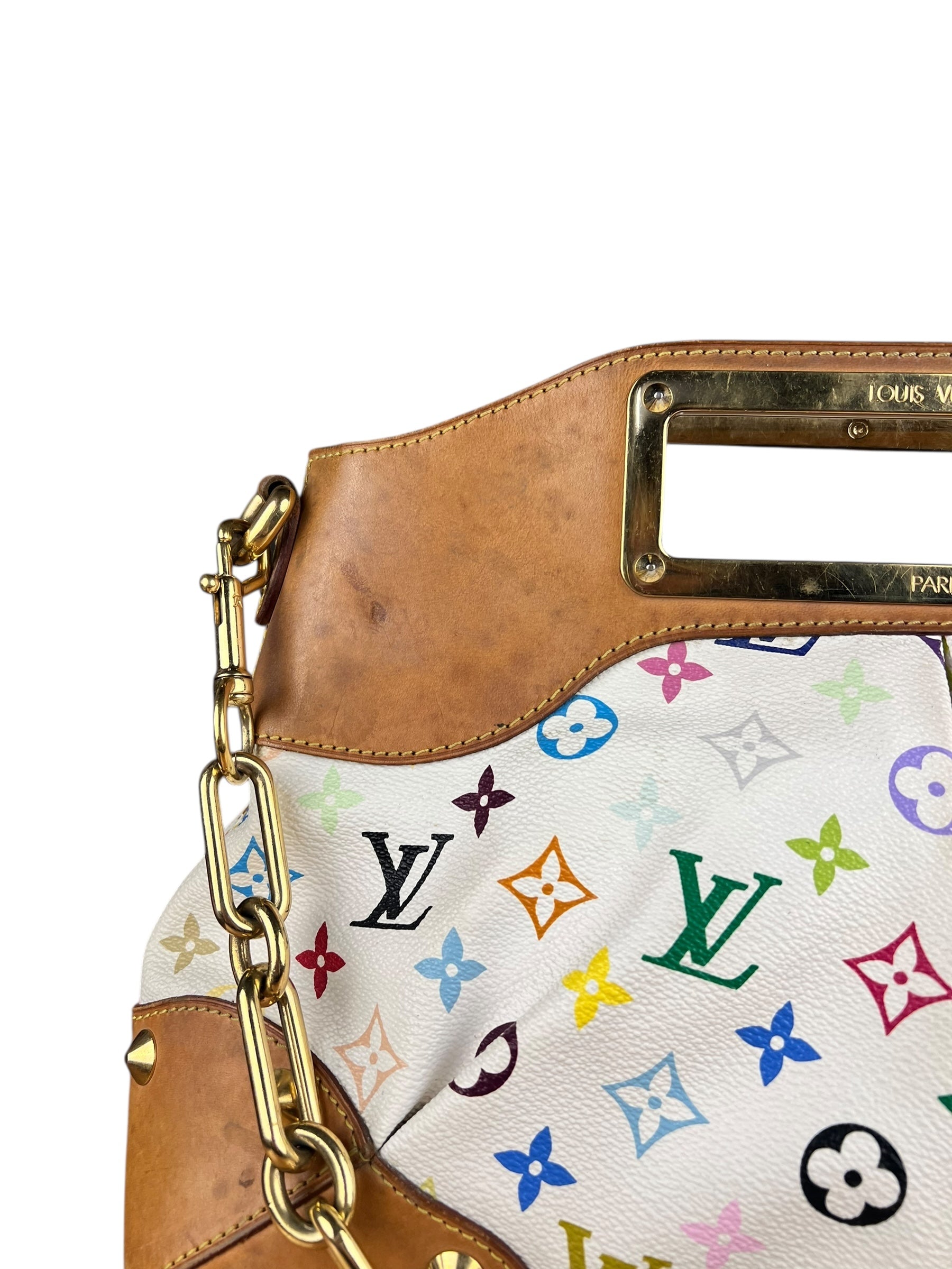 Louis Vuitton White Murakami Judy MM 2Way