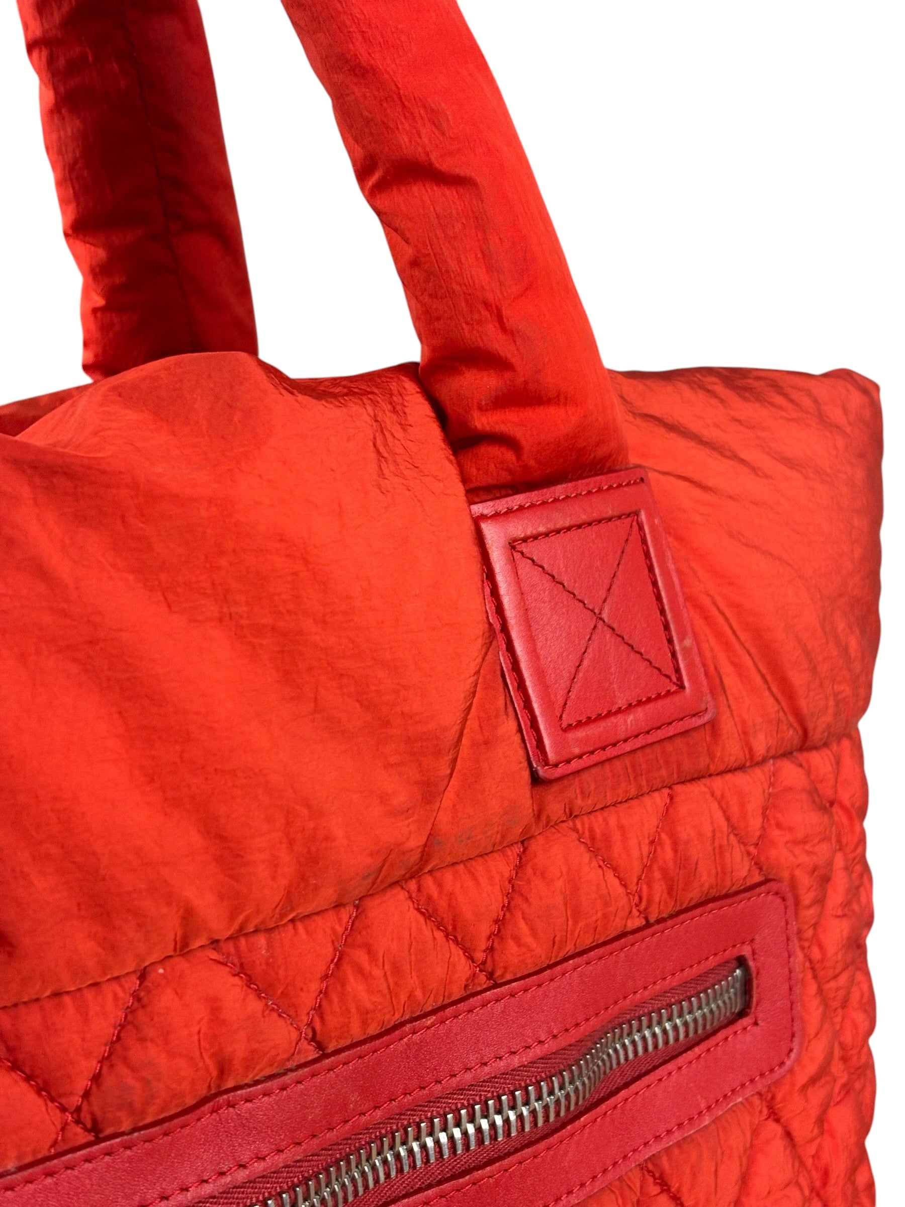 Chanel Red Nylon Coco Cocoon Tote Bag 2009