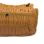 Prada Vintage Brown Nappa Leather Gaufre Shoulder Bag