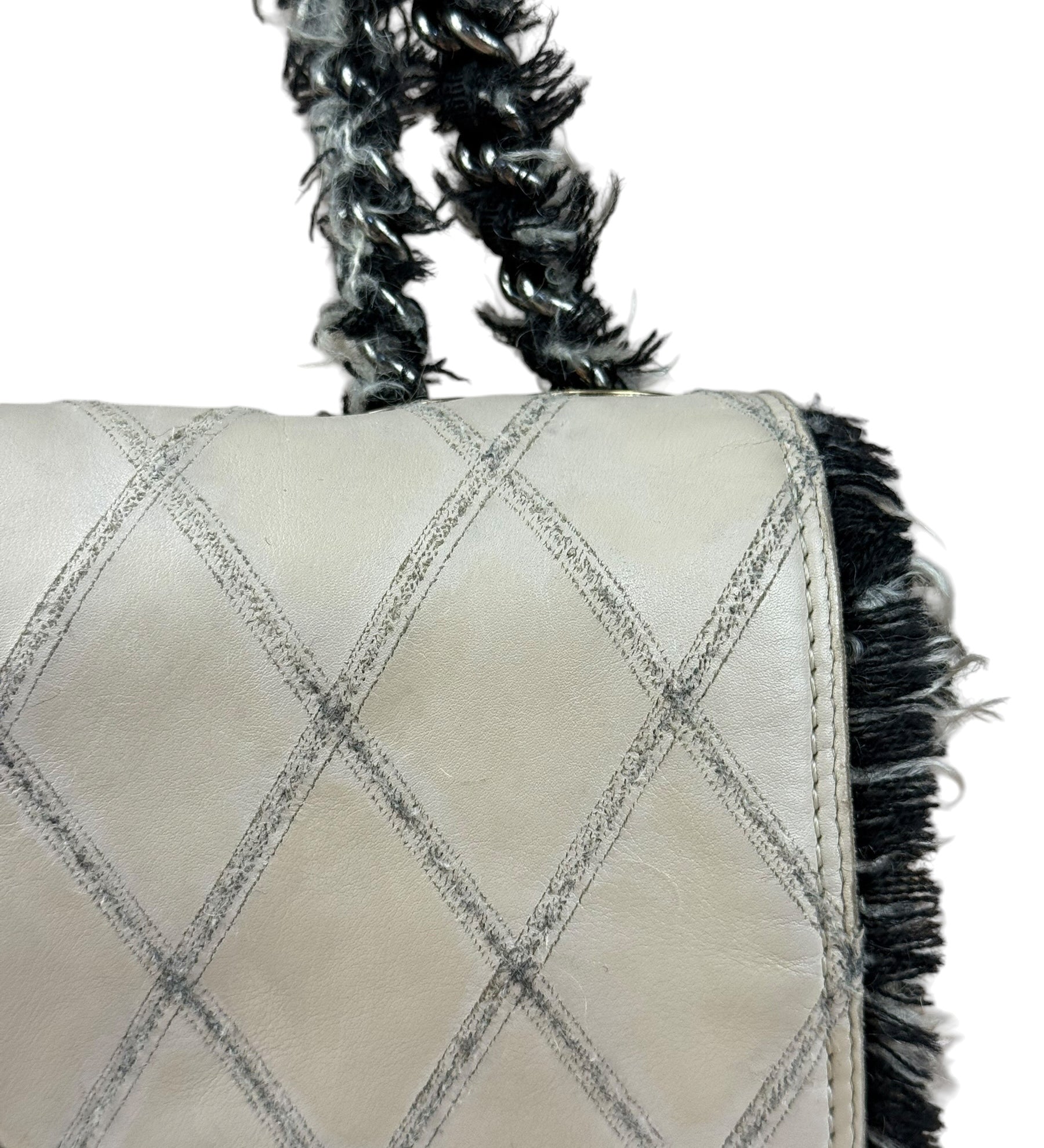 Chanel Tweedy Quilted Leather Fringe Flap Bag 2011