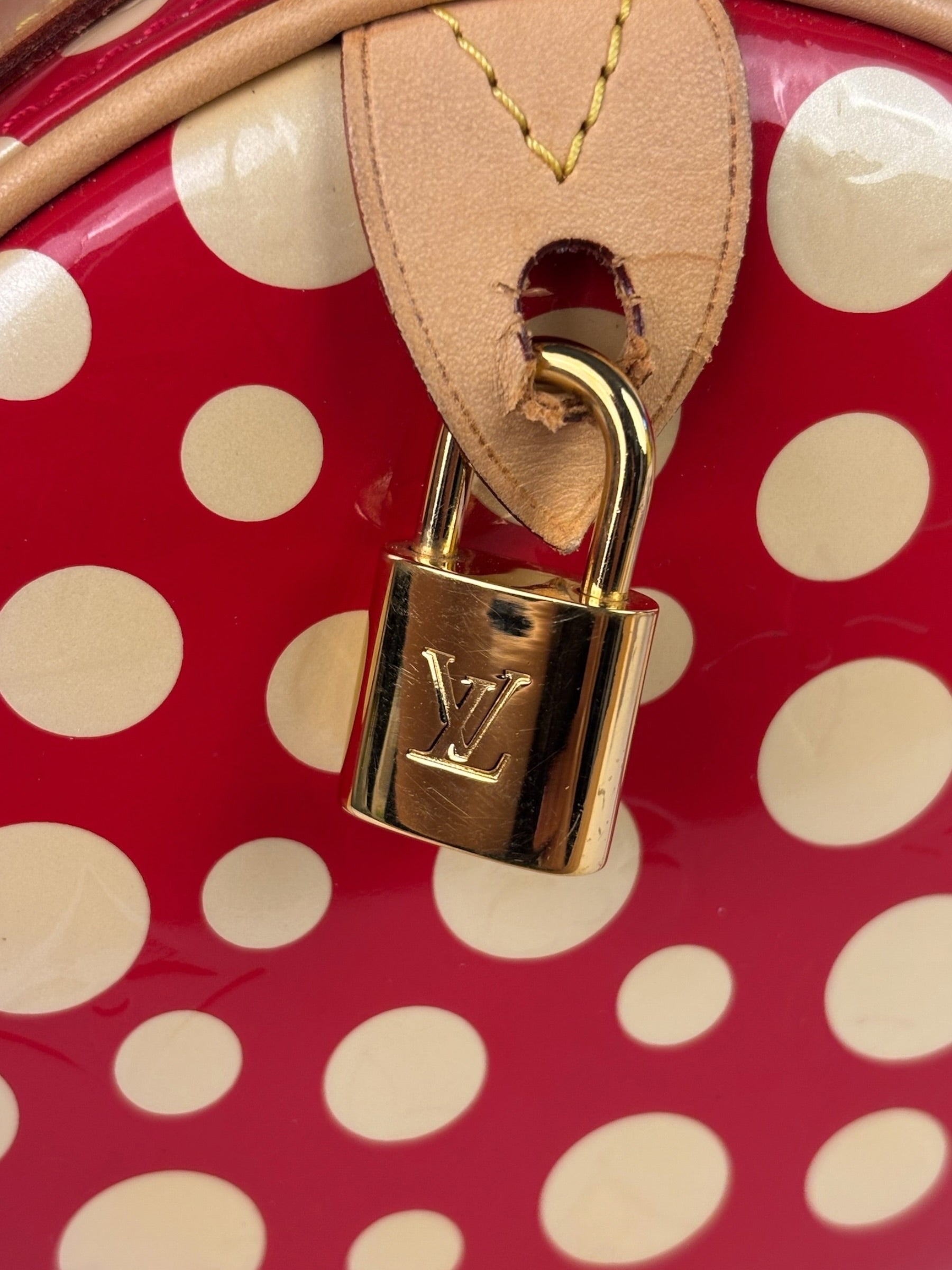 Louis Vuitton x Yayoi Kusama Red/Yellow Vernis Dot Infinity Papillon 30