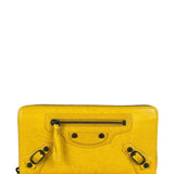 Balenciaga Yellow Leather Moto Zip Wallet