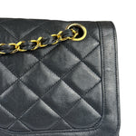 Chanel Black Leather Jumboo Double Flap Shoulder Bag