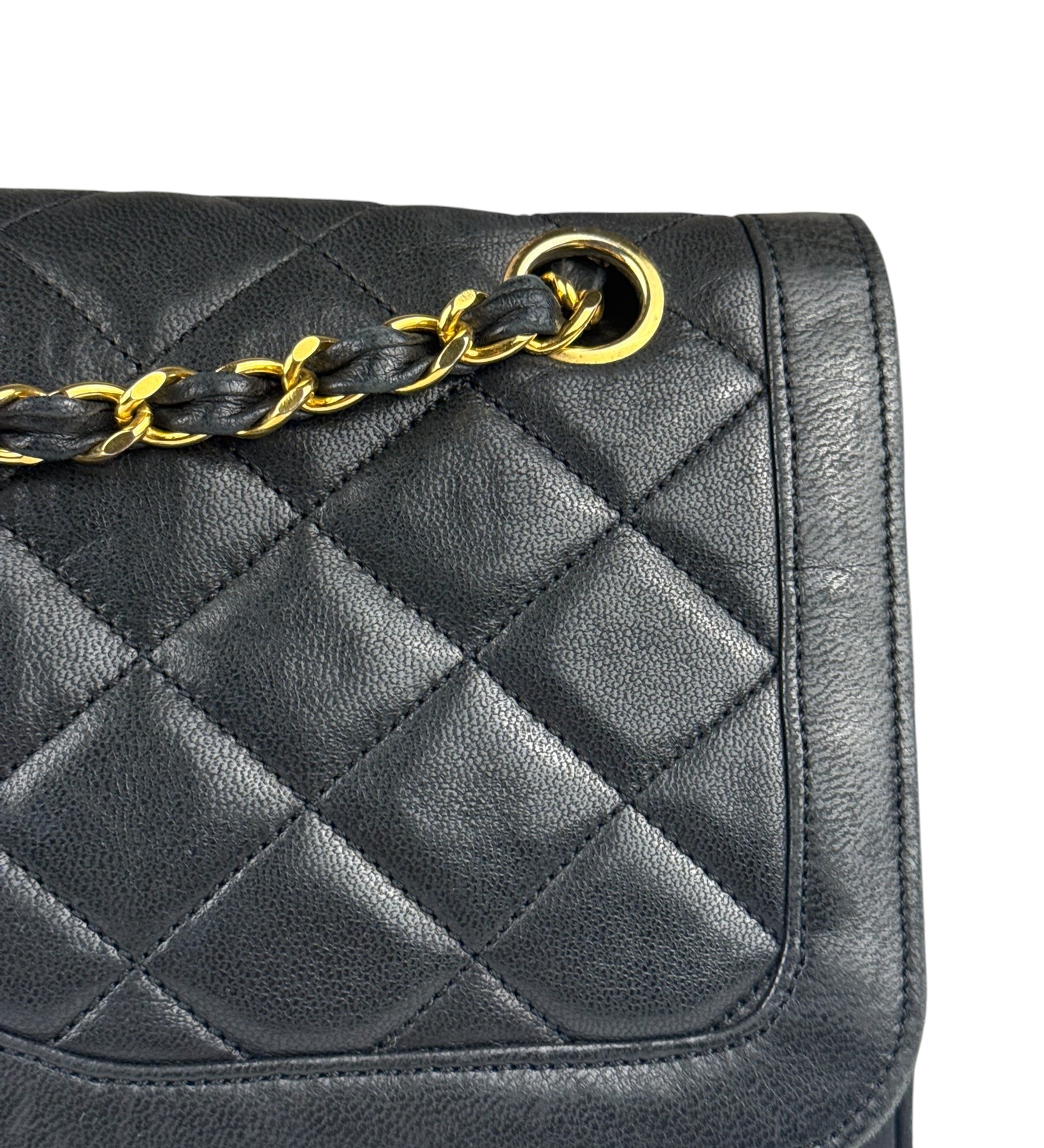 Chanel Black Leather Double Flap Shoulder Bag