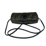 Fendi Black Leather Trim Zucca Small Camera Bag