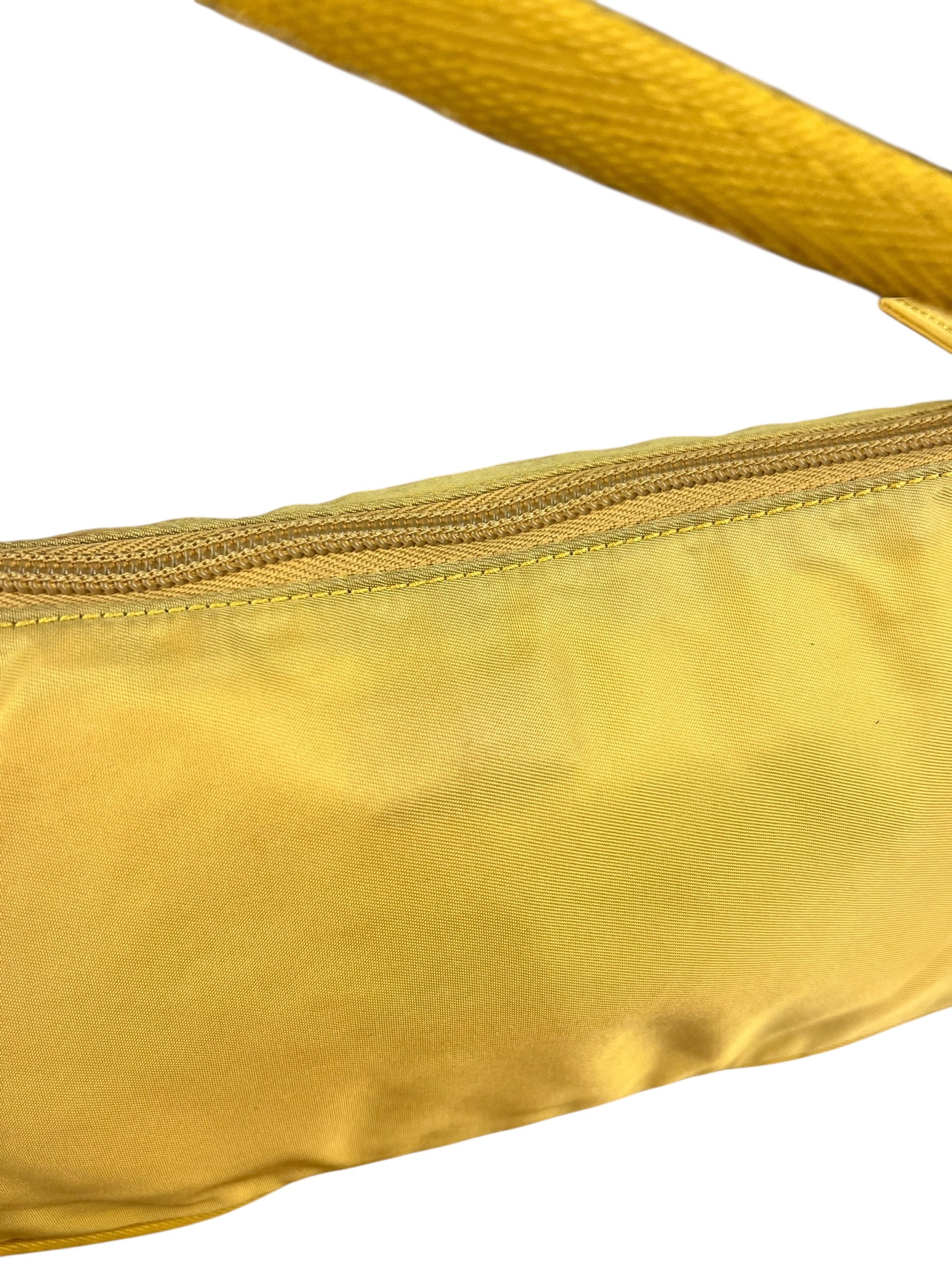 Prada Vintage Nylon Yellow Pochette