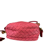 Prada Pink Leather Trim/Synthetic Tessuto Camera Bag