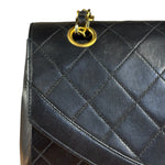 Chanel Vintage Black Quilted Diana Shoulder Bag 1986-1988
