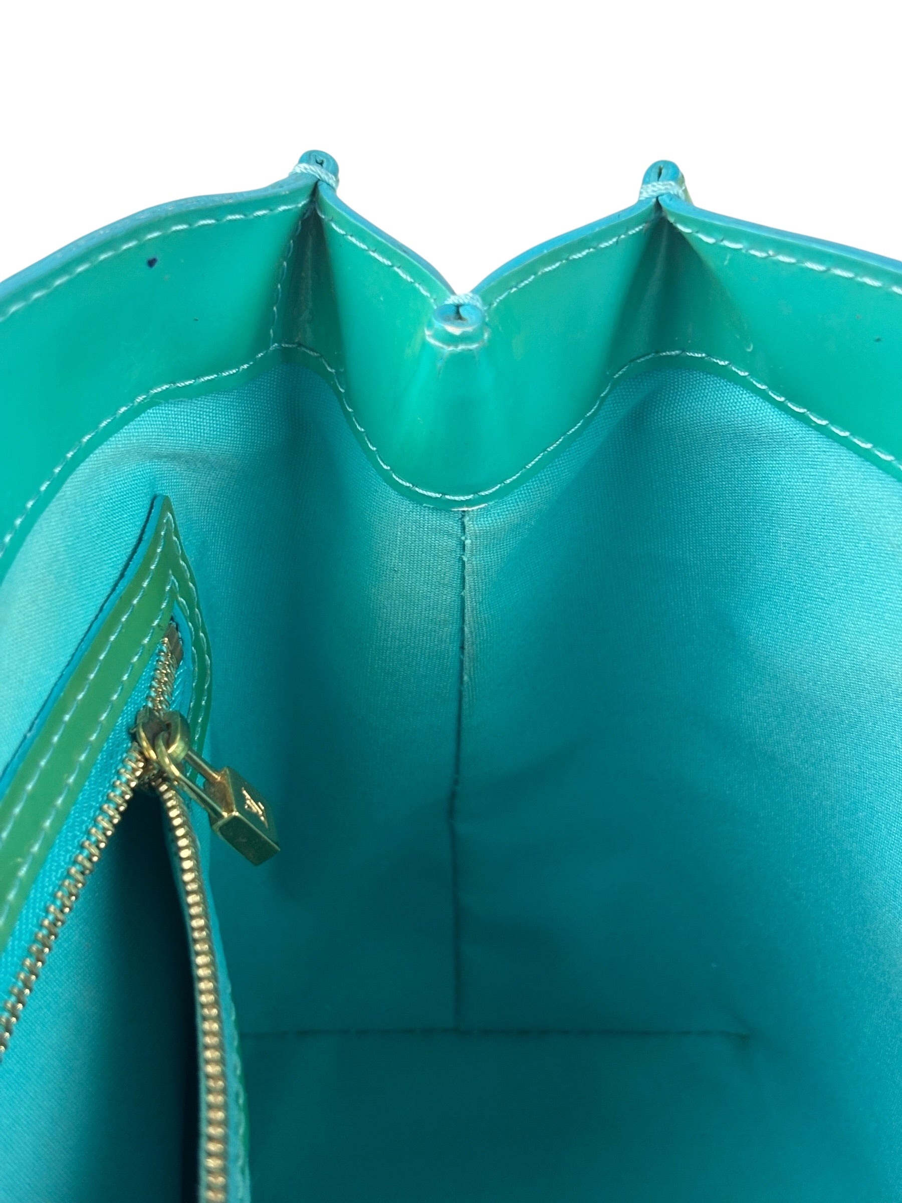 Louis Vuitton Vintage Teal Monogram Vernis Wilshire PM Tote