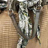 Gucci Brown Snakeskin Trim Large Raffia Positano Tote