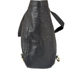 Gucci Black Leather GG Supreme D-Ring Abbey Tote
