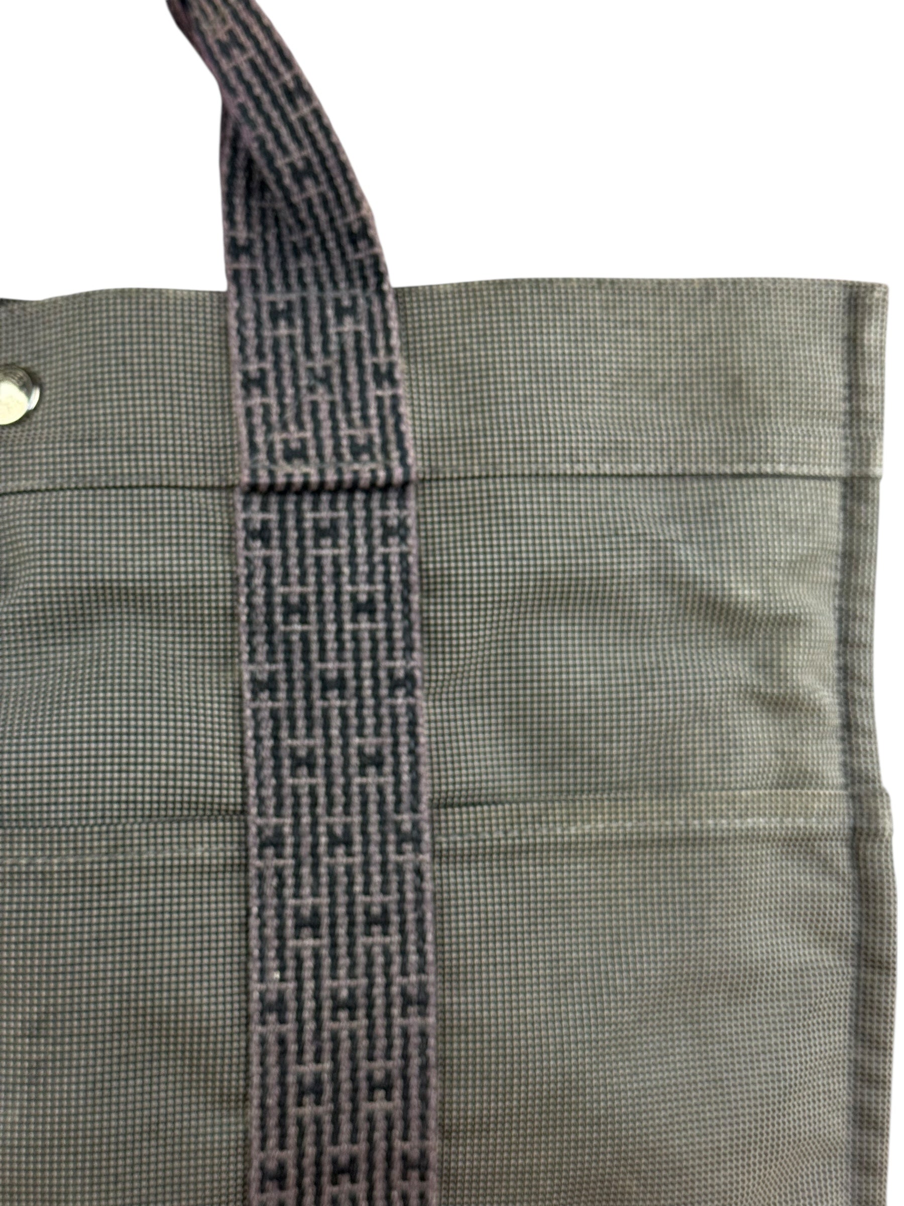 Hermes Herline Canvas Tote Grey