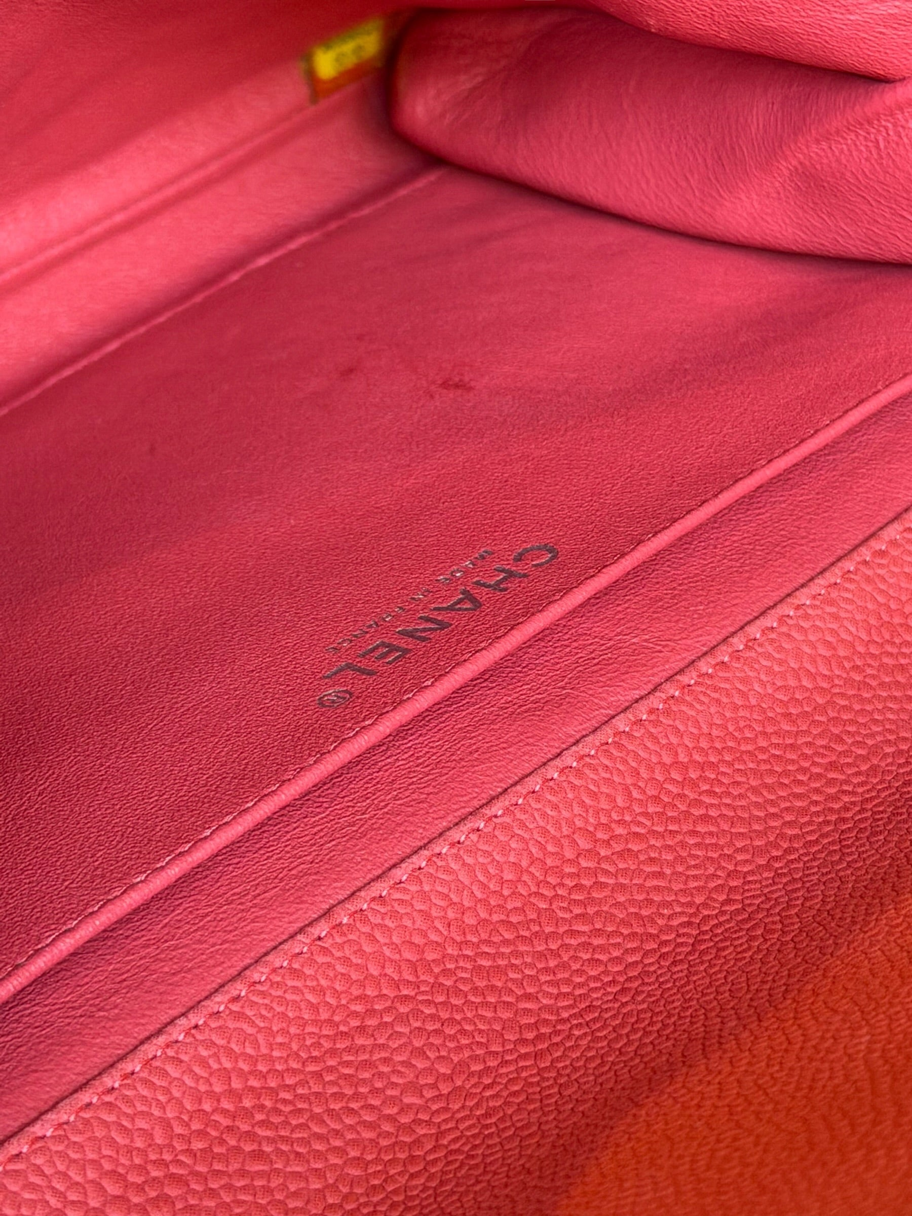Chanel Coral Pink Matte Quilted Caviar Flap Shoulder Bag 2012
