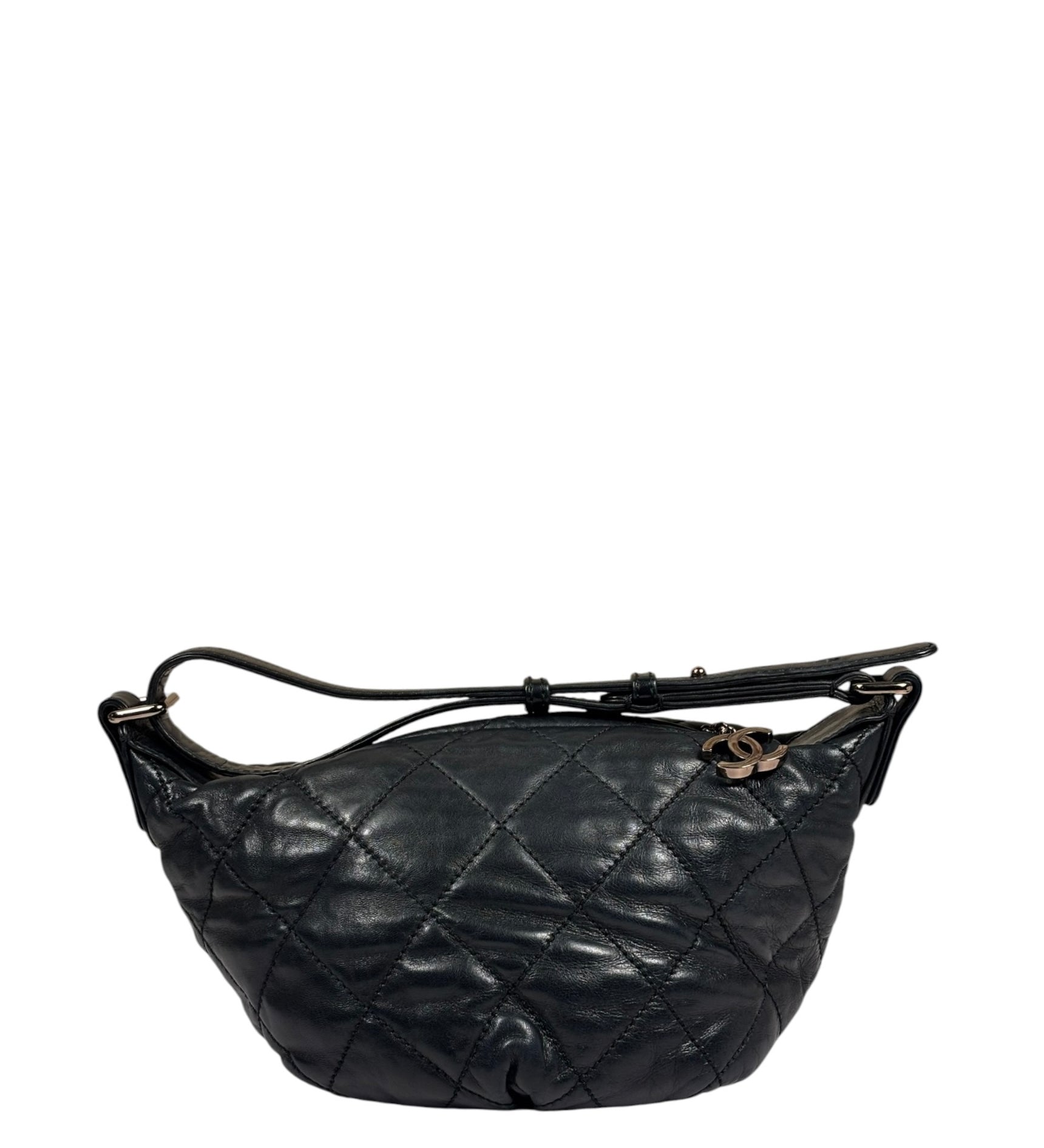 Chanel Black Quilted Lambskin Cloudy Bundle Hobo 2005
