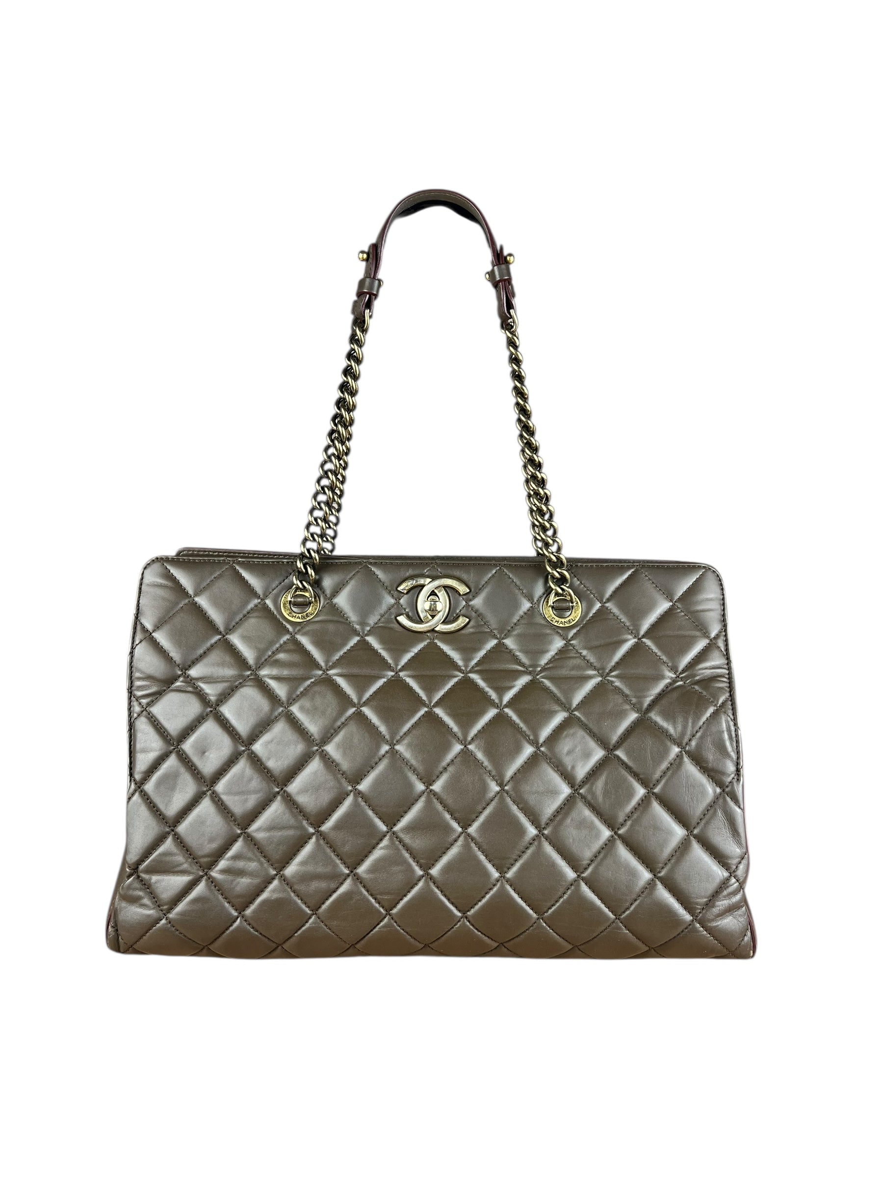 Chanel CC Brown Quilted Leather Perfect Edge Tote 2012