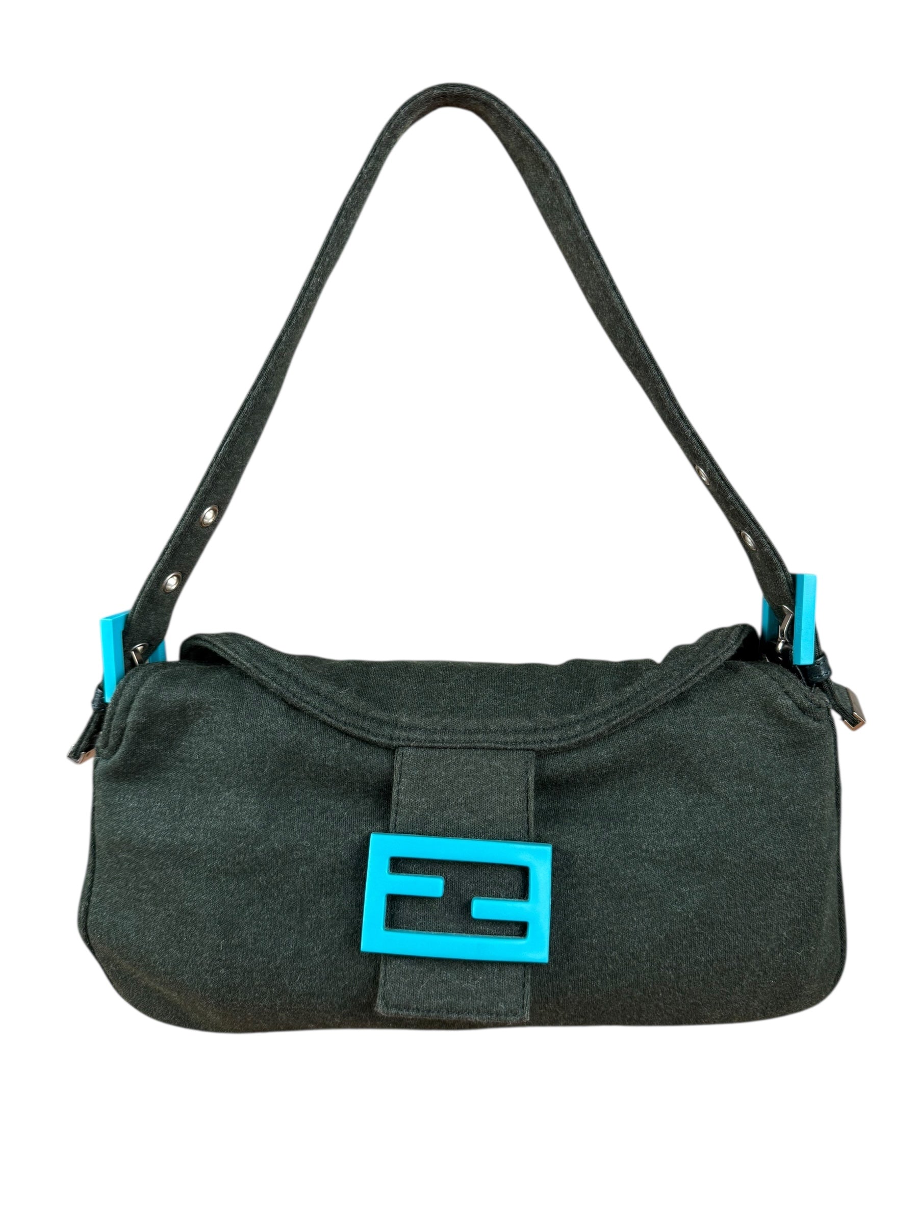 Fendi Green Jersey Cotton Baguette