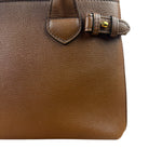 Burberry Brown Leather & House Check Small Banner
