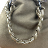 Bottega Venta Vintage Olive/Brown Canvas Large Shopper Shoulder Bag