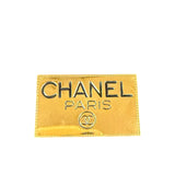 Chanel Vintage Gold-Plated Logo Nameplate Brooch Pin 1990s