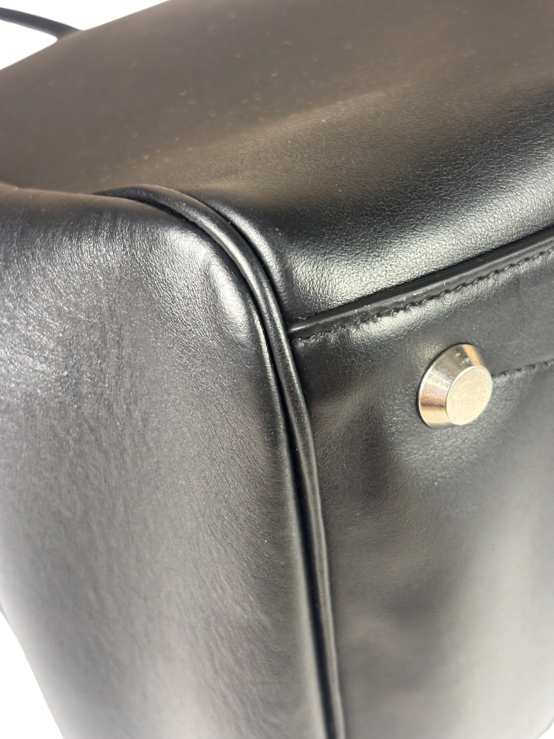 Balenciaga Black Leather Bel Air Carry Carry All Large Tote