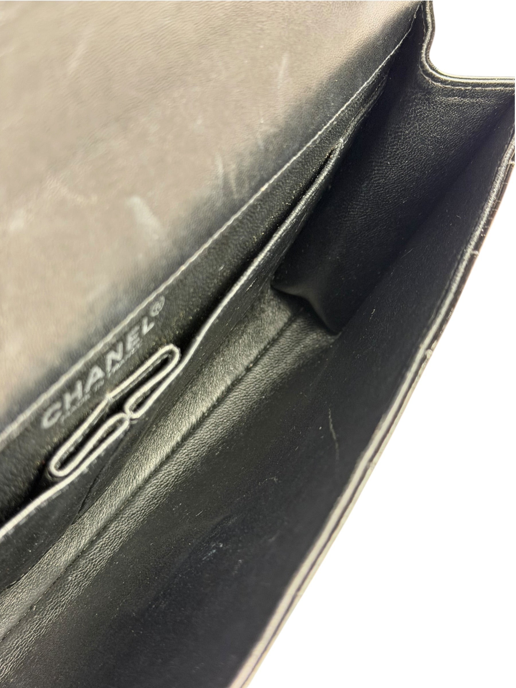 Chanel Black Patent Leather Chocolate Bar Flap Bag 2000