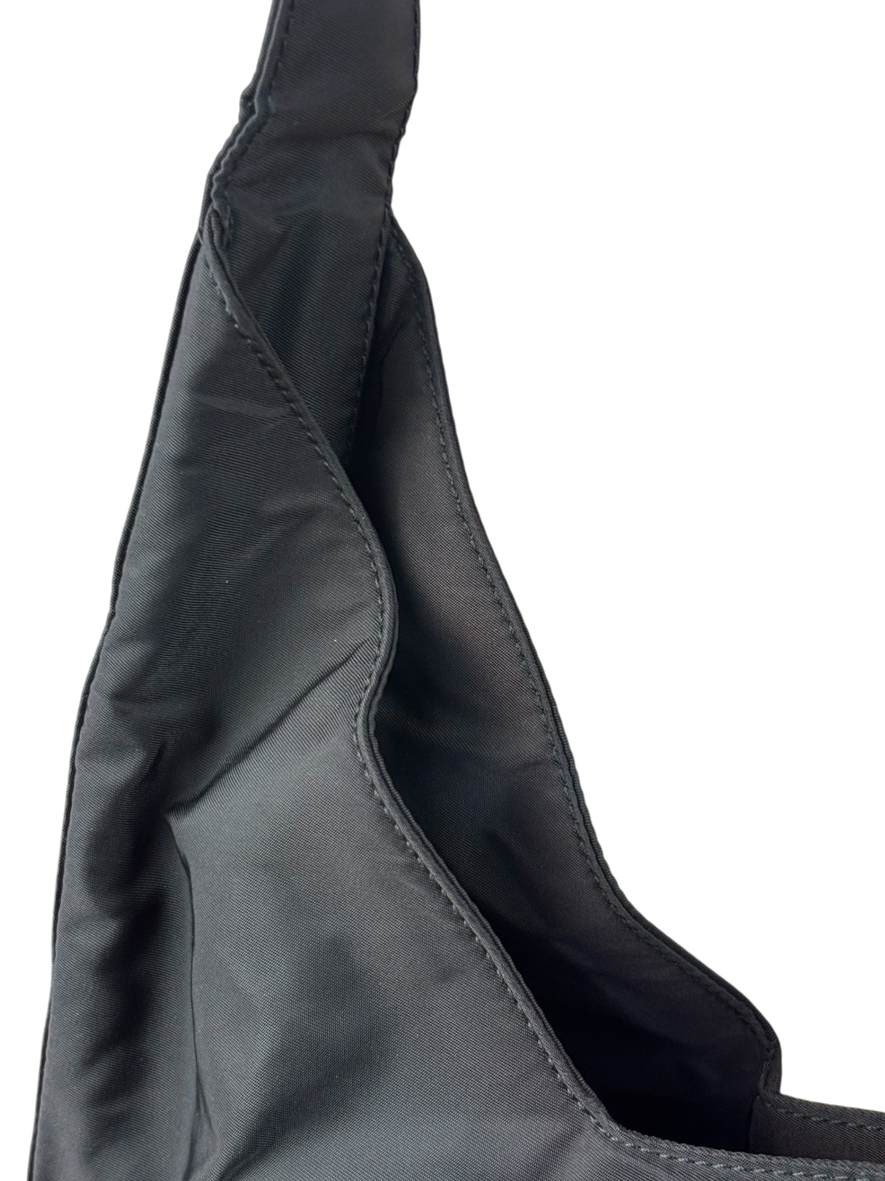 Prada Vintage Black Nylon Hobo Shoulder Bag