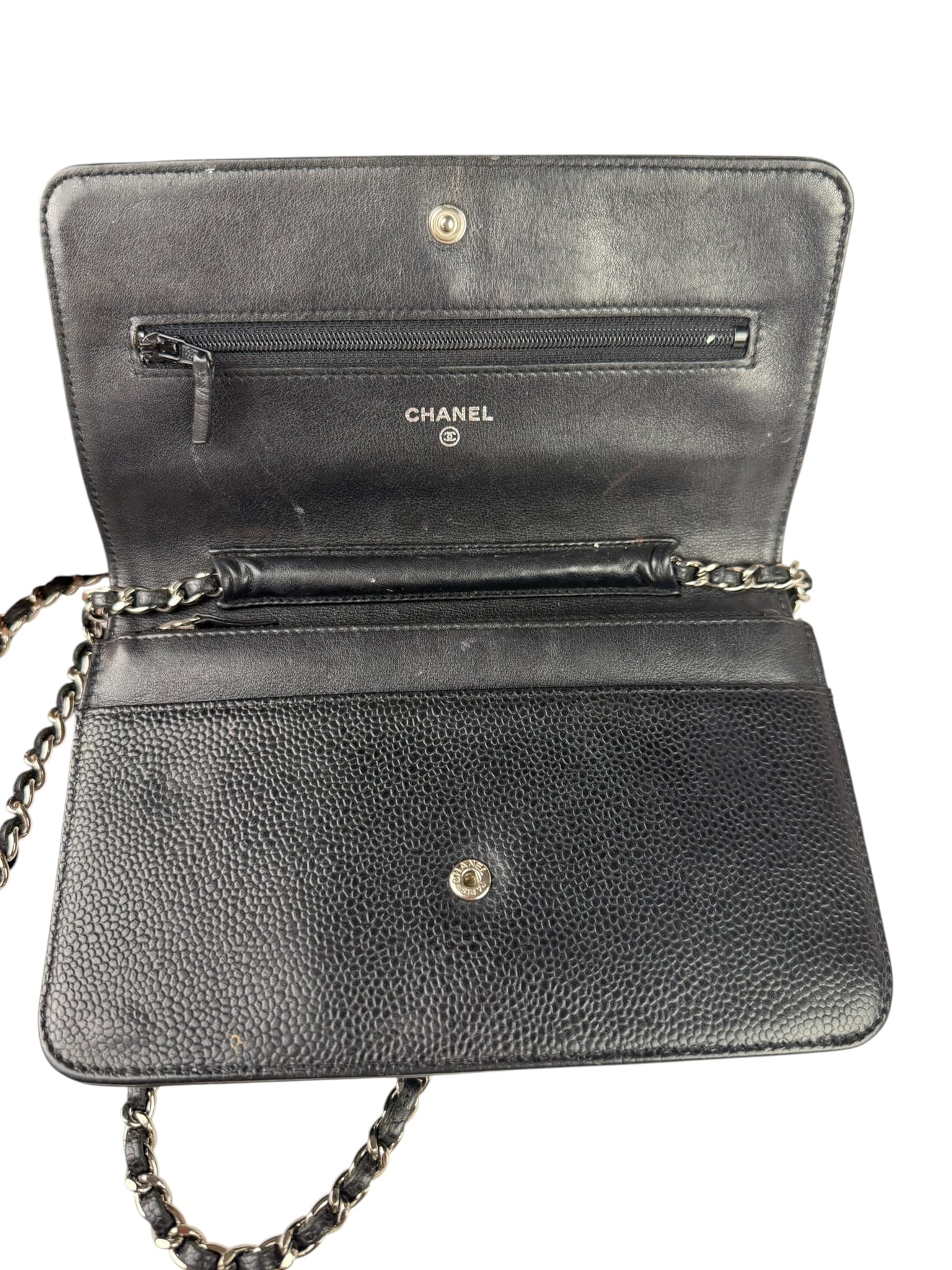 Chanel Black Caviar Flap Wallet On Chain 2013