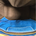 Balenciaga White/Blue Bazar Stripe Two-Way Tote Bag