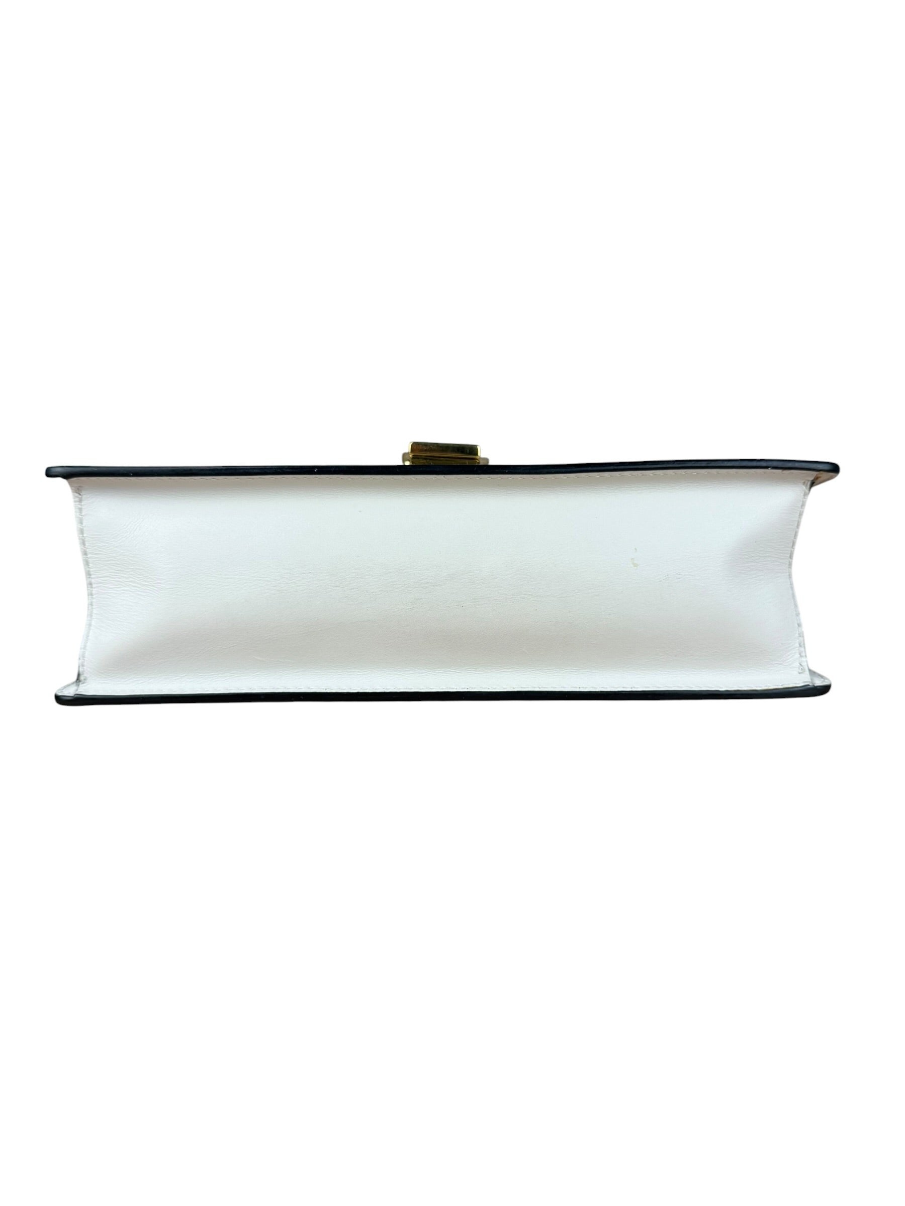 Gucci White Leather Sylvie Chain Shoulder Bag