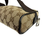 Gucci Brown Leather Trim GG Canvas Belt Bag