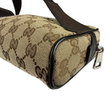 Gucci Brown Leather Trim GG Canvas Belt Bag