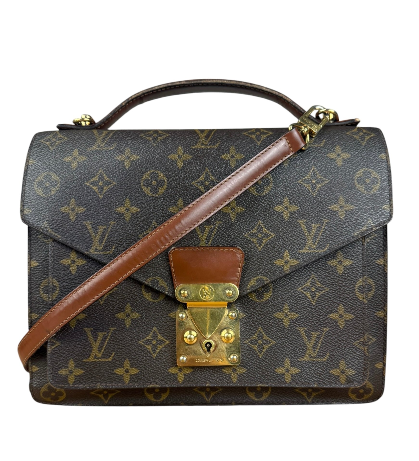 Louis Vuitton Monogram Monceau Lock Shoulder Bag