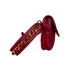 Chanel Vintage Red CC Leather Chain Belt Bag 90s
