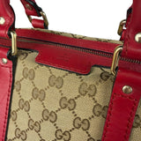 Gucci Beige/Red Leather GG Joy Boston Two-Way Bag