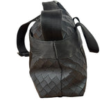 Bottega Veneta Black Rubber Intrecciato Messenger Bag
