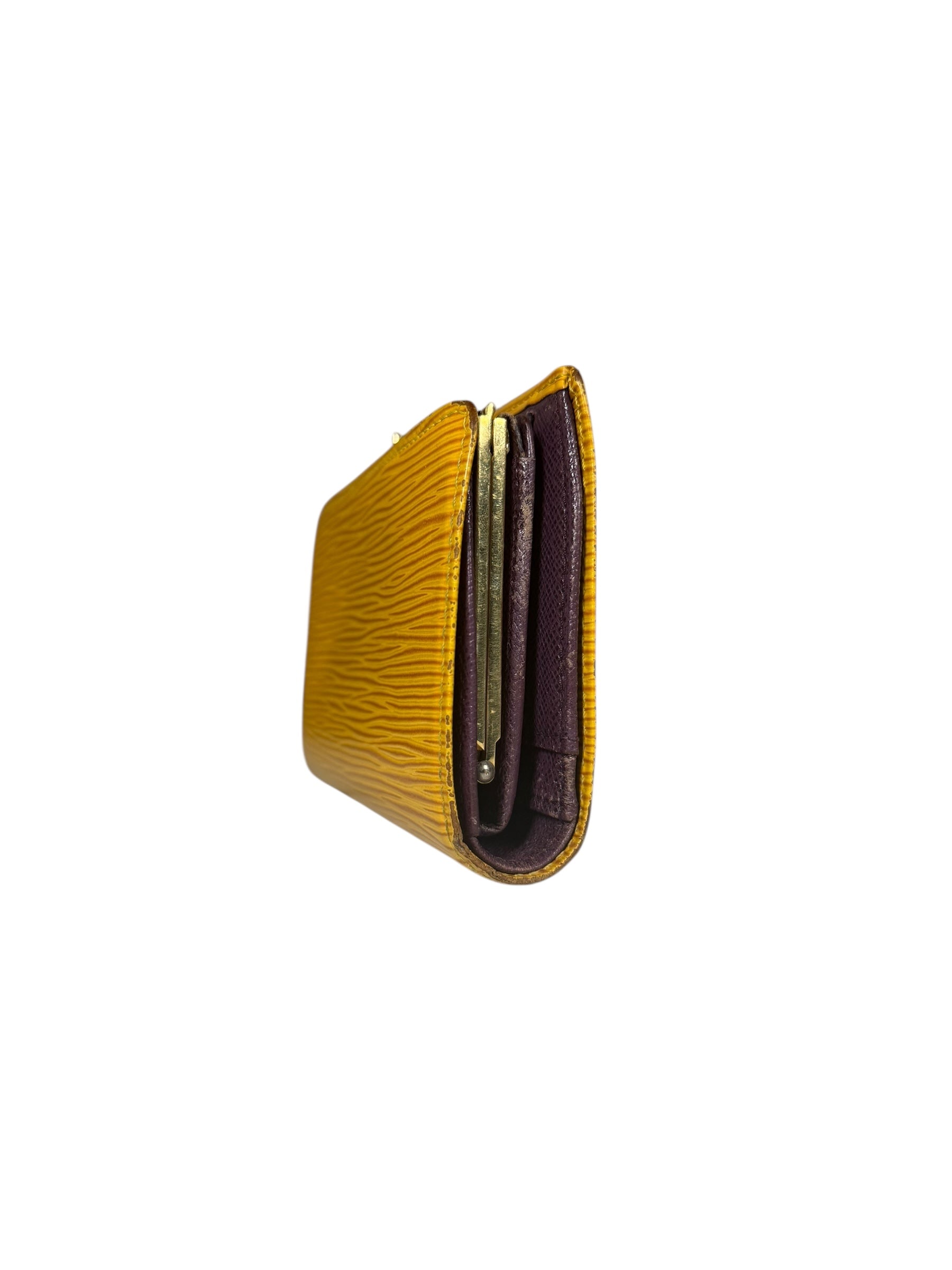 Louis Vuitton Epi Kiss Lock Wallet Yellow