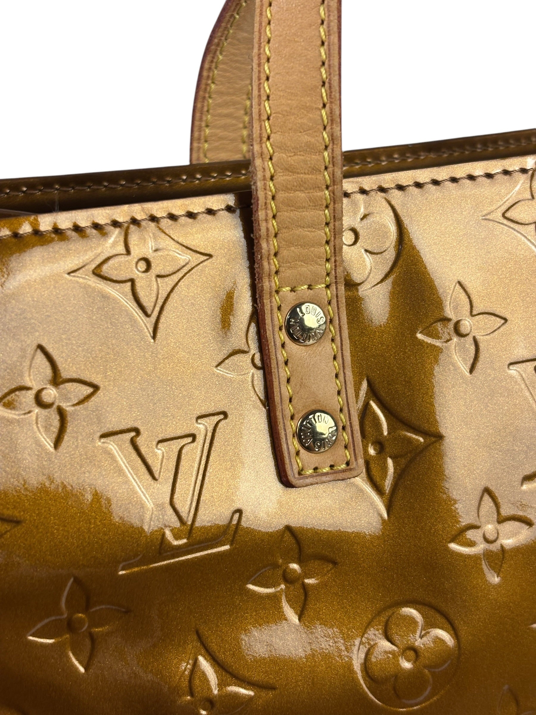 Louis Vuitton Metallic Bronze Vernis Reade MM