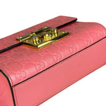 Gucci GG Pink Embossed Leather Small Padlock Chain Bag