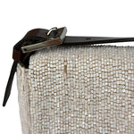 Fendi Leather-Trimmed Beaded Baguette Light Pink